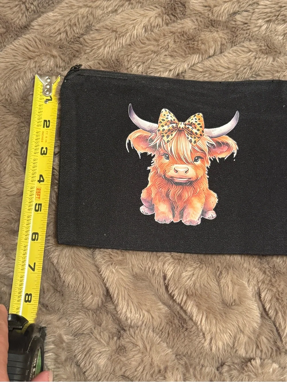 Highland Cow Cosmetic Bag